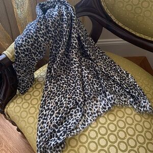 Animal print cotton shawl